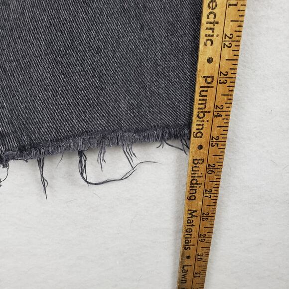 Levi's Women's 28x26 Wedgie Straight Leg Jean Washed‎ Black Raw Hem Button Fly - Picture 8 of 13